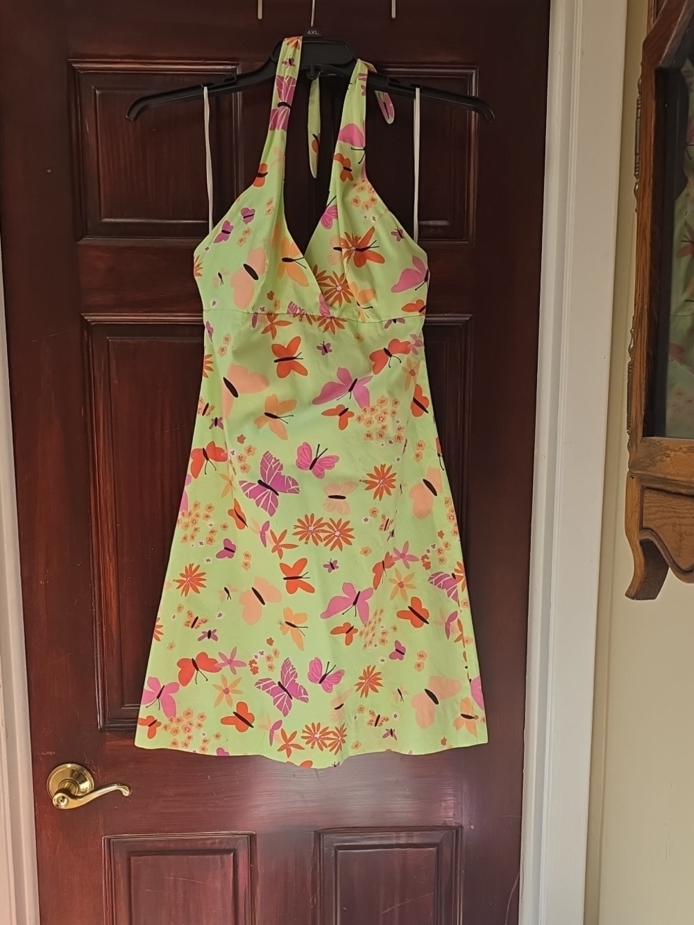 Lily Pulitzer Halter One-Piece Swim Dress in Light Green Floral Print.  Size 6